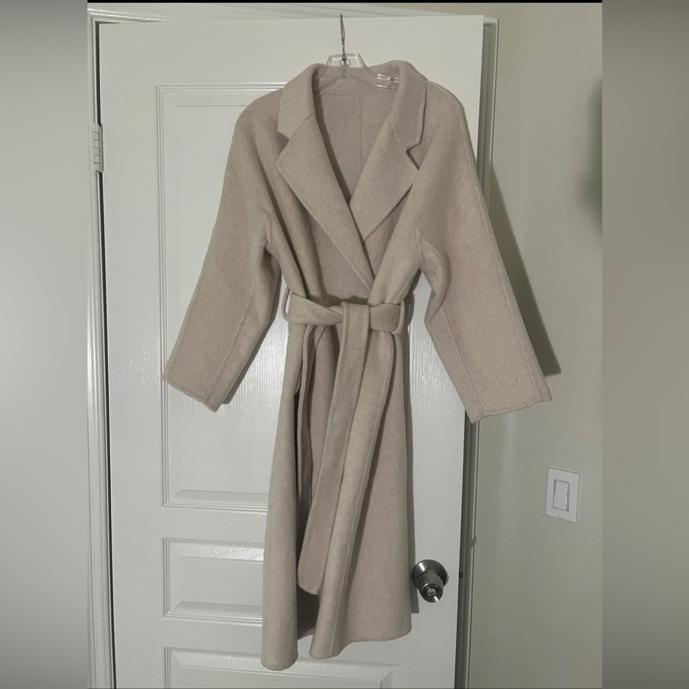 Soft cream wrap coat size small never worn
